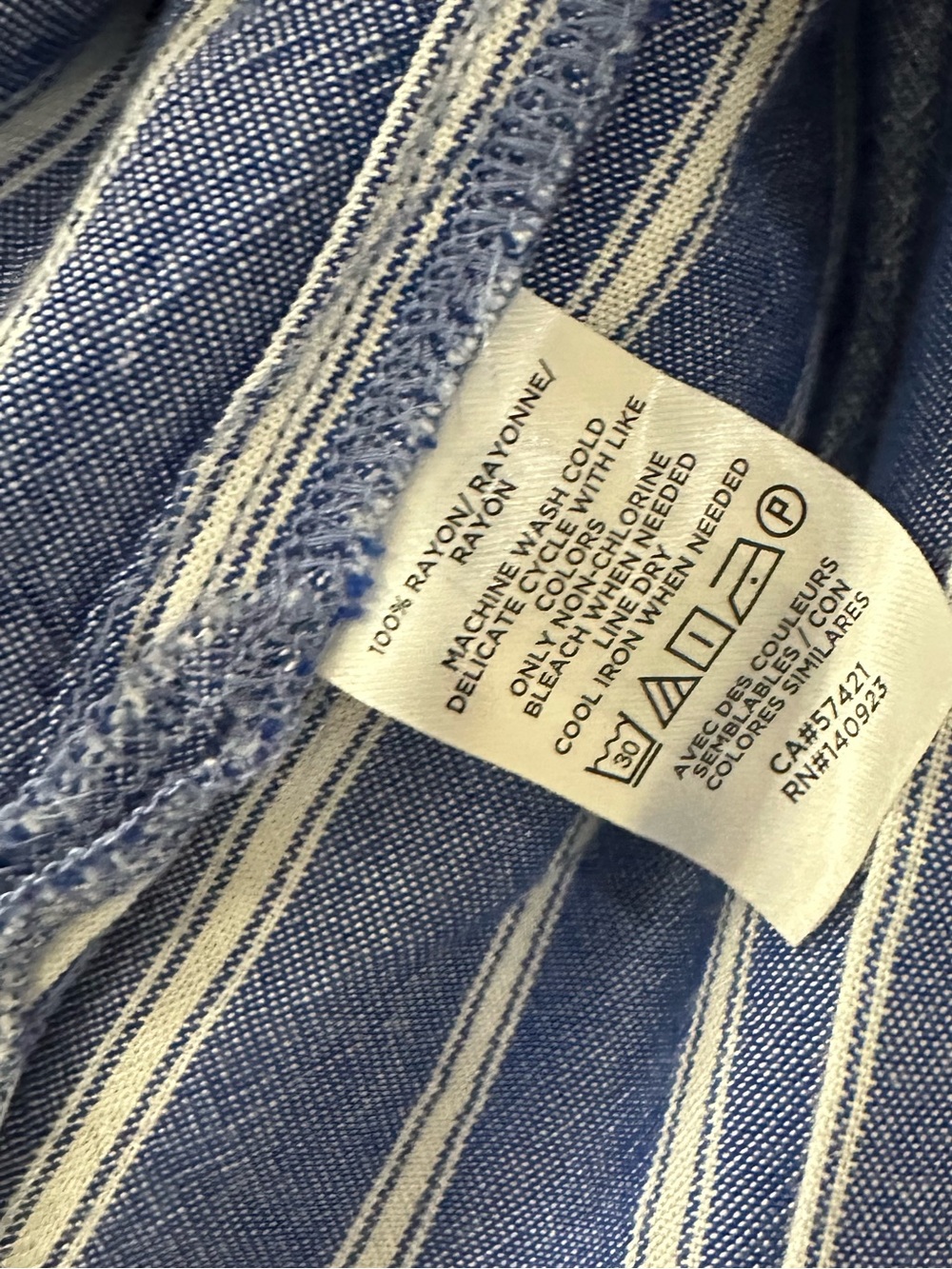 Euc LOFT Blue and White Striped Button-Down Shirt XL - Picture 3 of 7